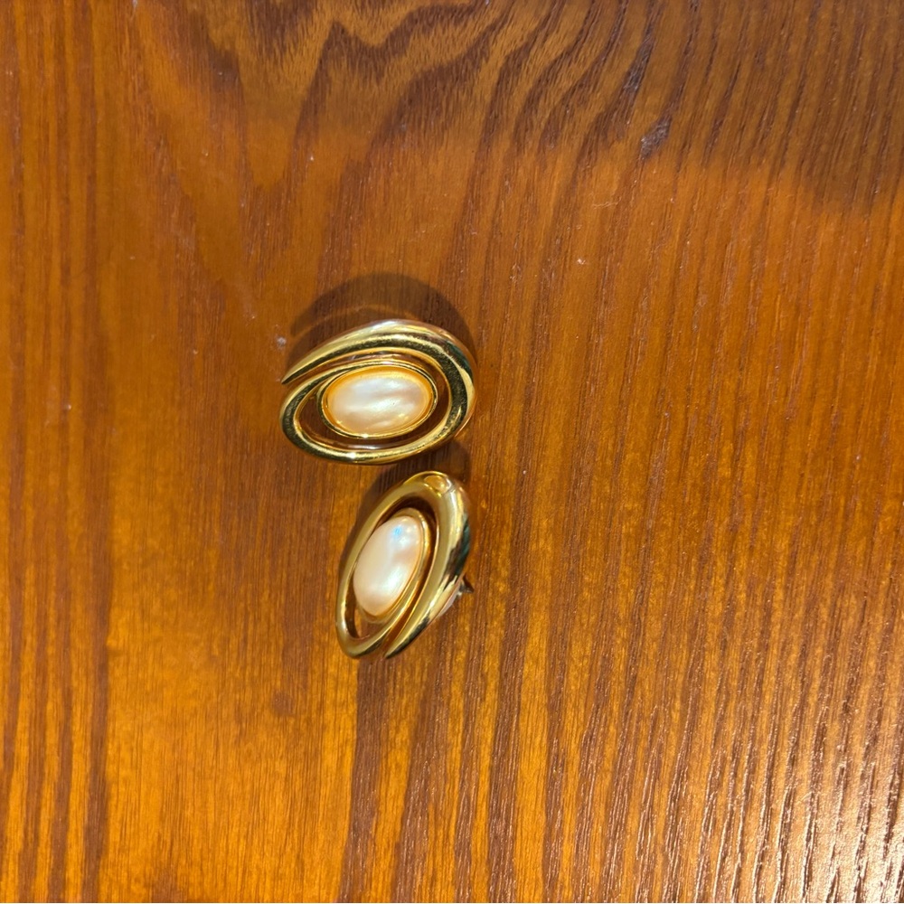 Gold and Cream Earrings